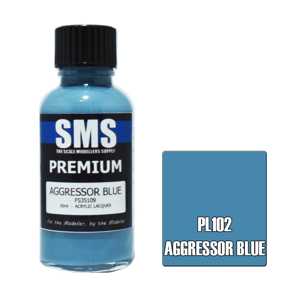 AIR BRUSH PAINT 30ML PREMIUM AGGRESSOR BLUE ACRYLIC LACQUER