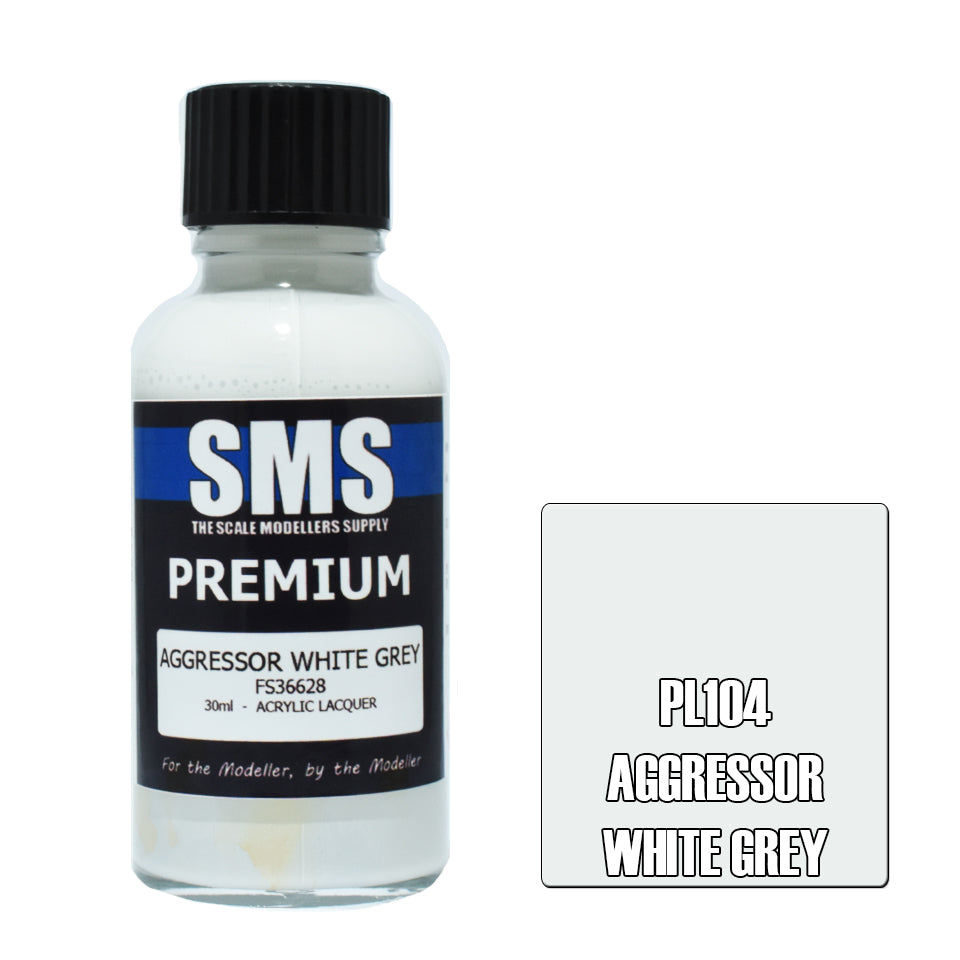 AIR BRUSH PAINT 30ML PREMIUM AGGRESSOR WHITE GREY ACRYLIC LACQUER