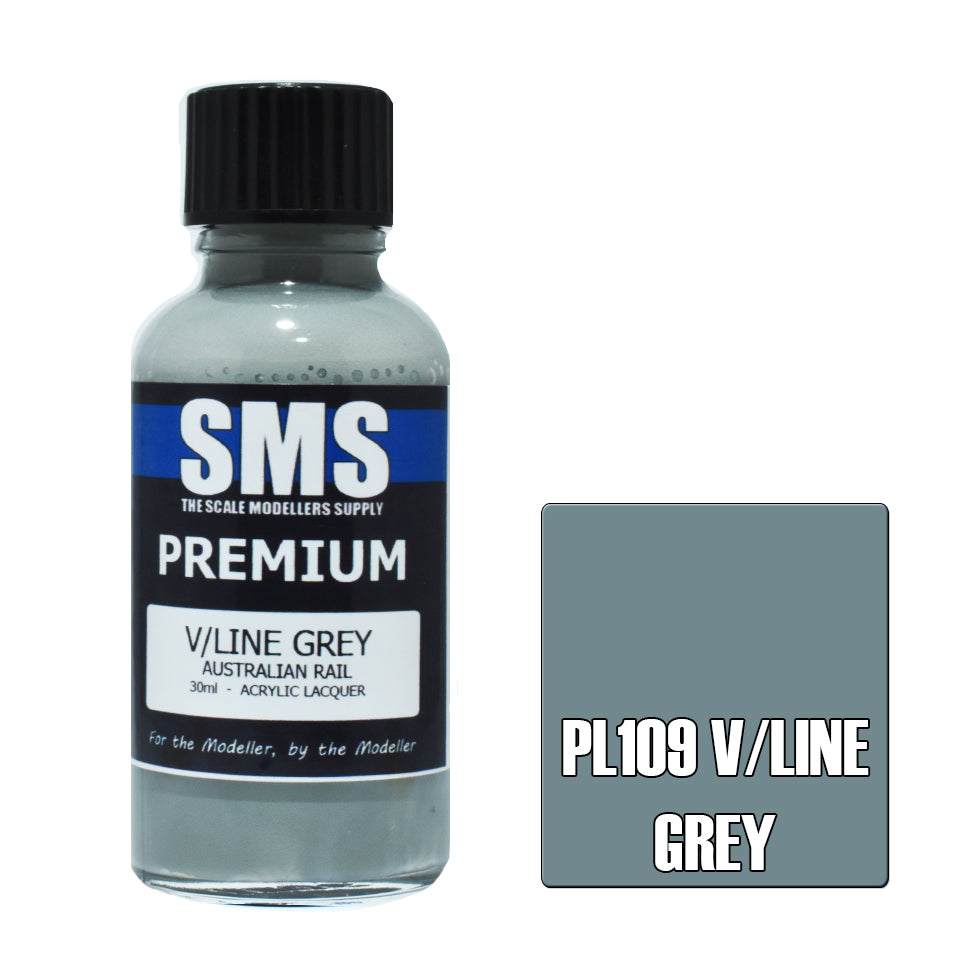 AIR BRUSH PAINT 30ML PREMIUM V/LINE GREY ACRYLIC LACQUER SCALE MODELLERS SUPPLY