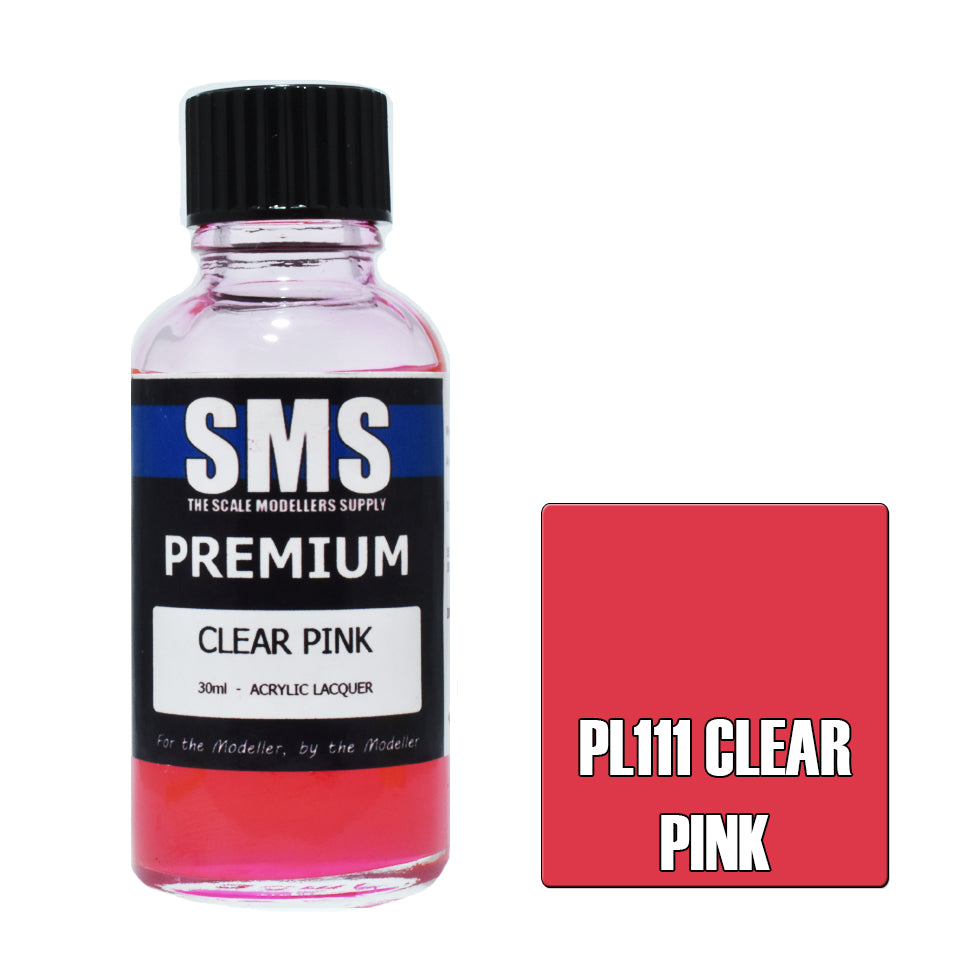AIR BRUSH PAINT 30ML PREMIUM CLEAR PINK ACRYLIC LACQUER SCALE MODELLERS SUPPLY
