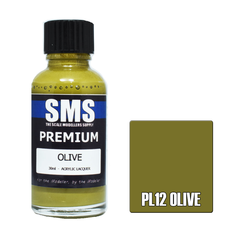 AIR BRUSH PAINT 30ML PREMIUM OLIVE ACRYLIC LACQUER SCALE MODELLERS SUPPLY