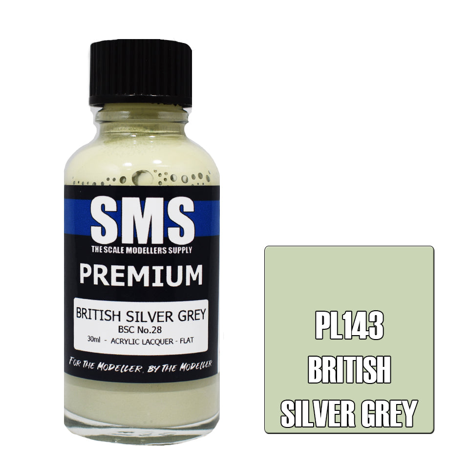 AIR BRUSH PAINT 30ML PREMIUM BRITISH SILVER GREY ACRYLIC LACQUER