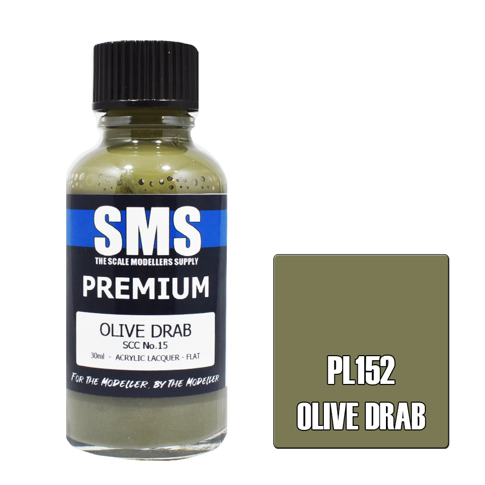 AIR BRUSH PAINT 30ML PREMIUM OLIVE DRAB SCC NO.15 ACRYLIC LACQUER