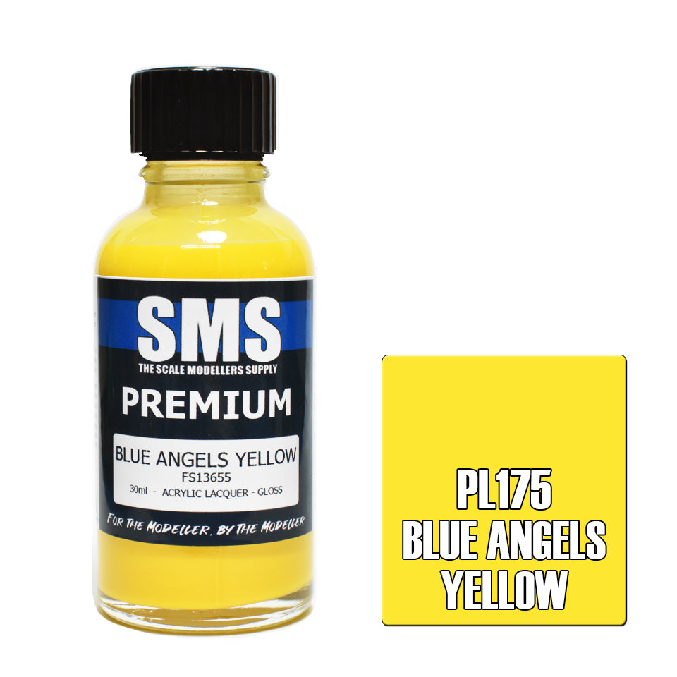 AIR BRUSH PAINT 30ML PREMIUM BLUE ANGELS YELLOW ACRYLIC LACQUER