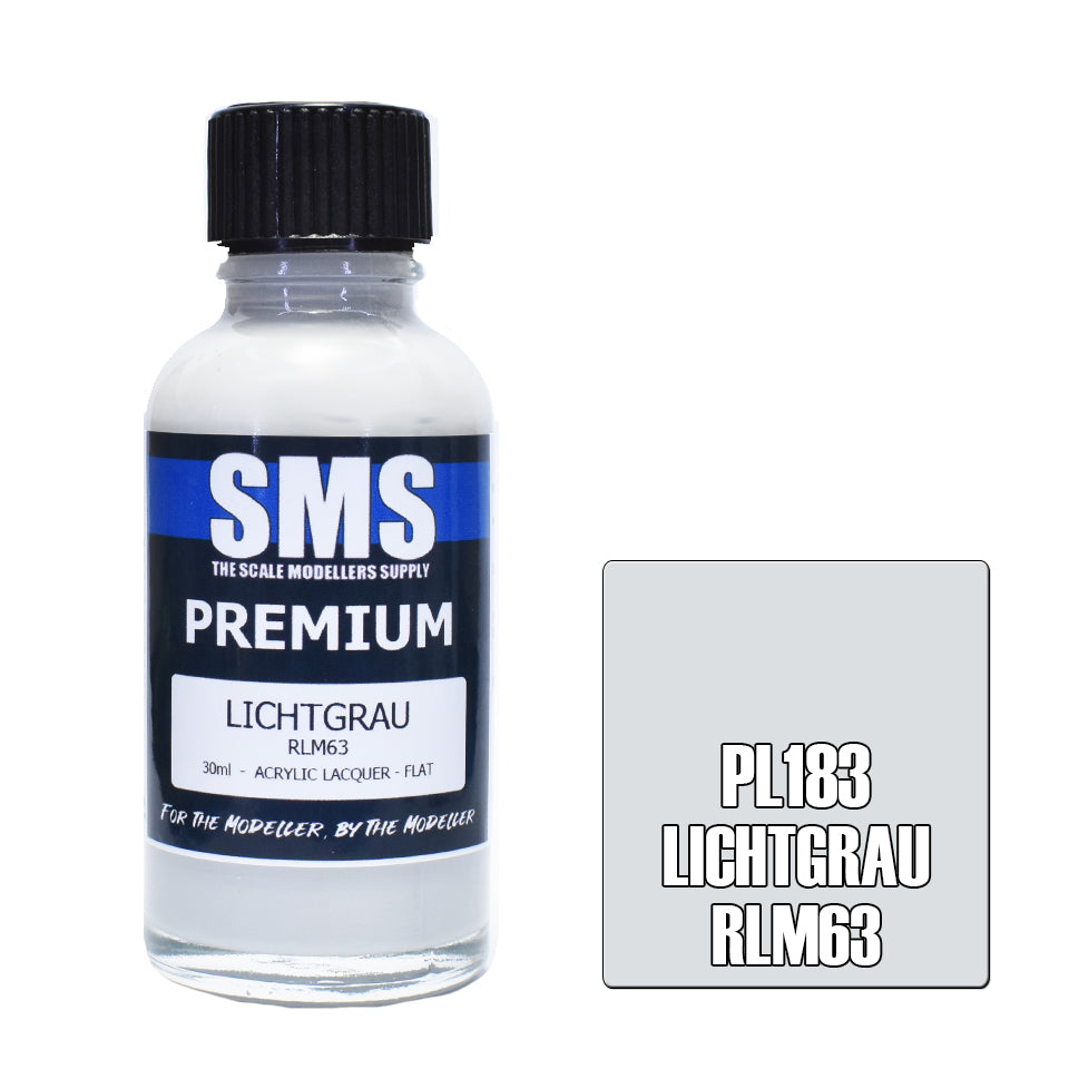 AIR BRUSH PAINT 30ML PREMIUM LICHTGRAU RLM63 ACRYLIC LACQUER