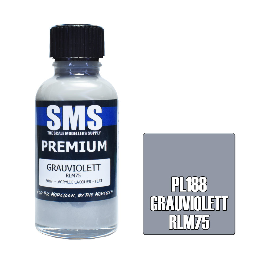 AIR BRUSH PAINT 30ML PREMIUM GRAUVIOLETT RLM75 ACRYLIC LACQUER