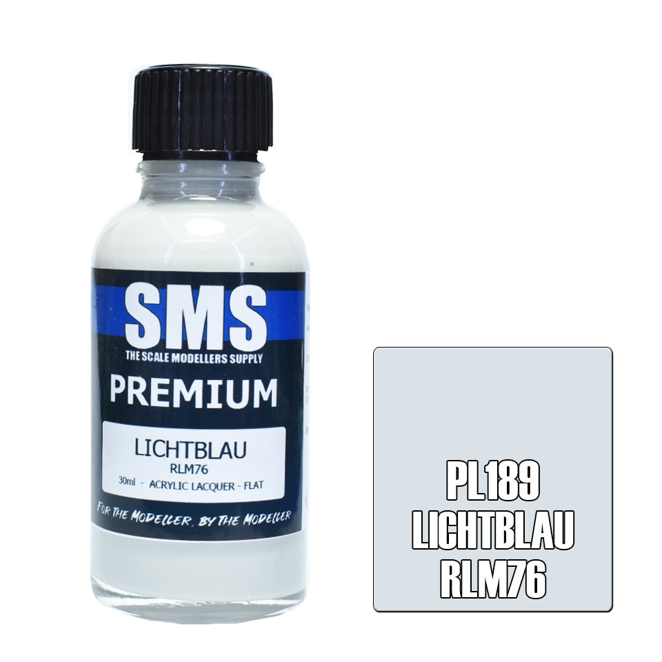 AIR BRUSH PAINT 30ML PREMIUM LICHTBLAU RLM76 ACRYLIC LACQUER