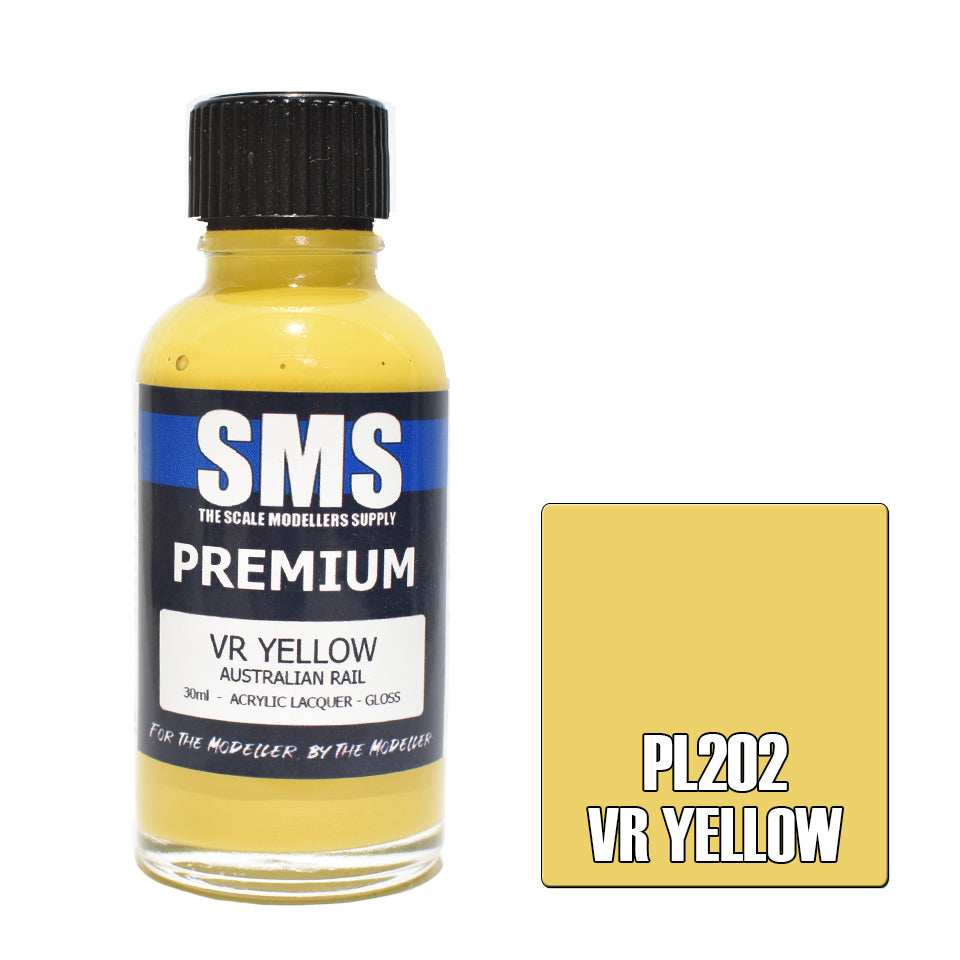 AIR BRUSH PAINT 30ML PREMIUM VR YELLOW ACRYLIC LACQUER SCALE MODELLERS SUPPLY