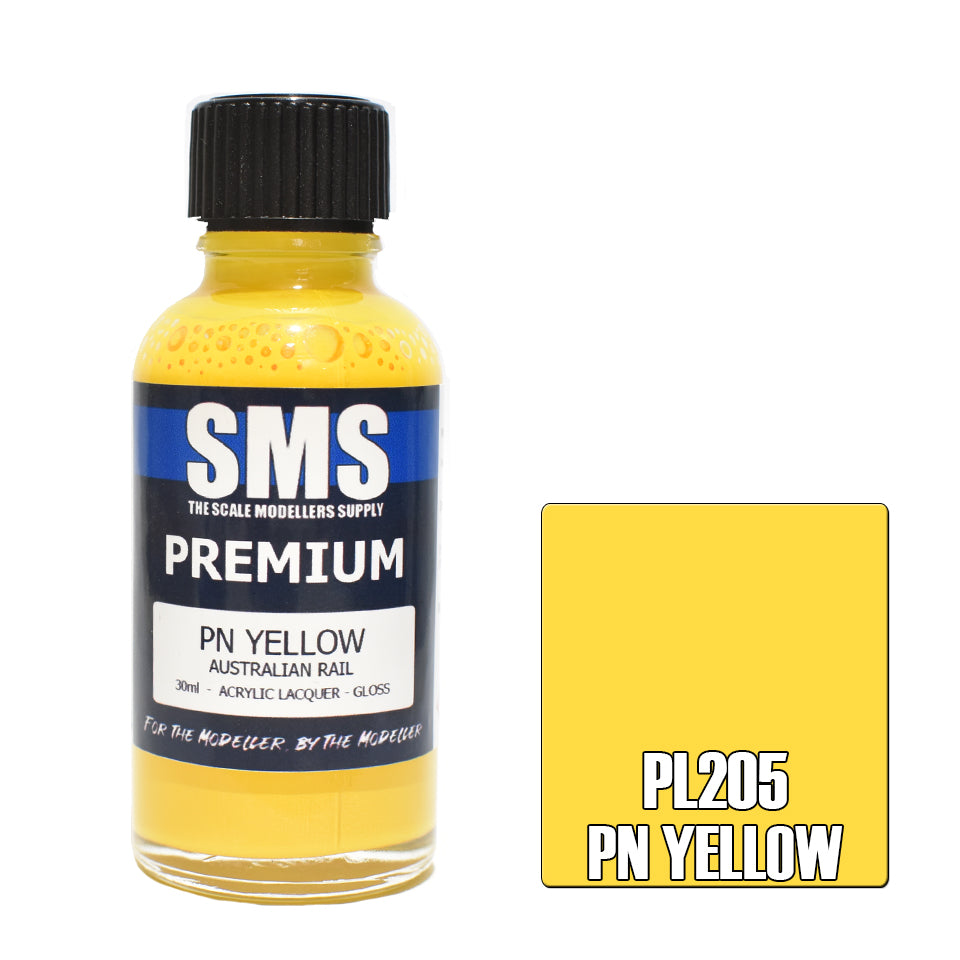 AIR BRUSH PAINT 30ML PREMIUM PN YELLOW ACRYLIC LACQUER SCALE MODELLERS SUPPLY