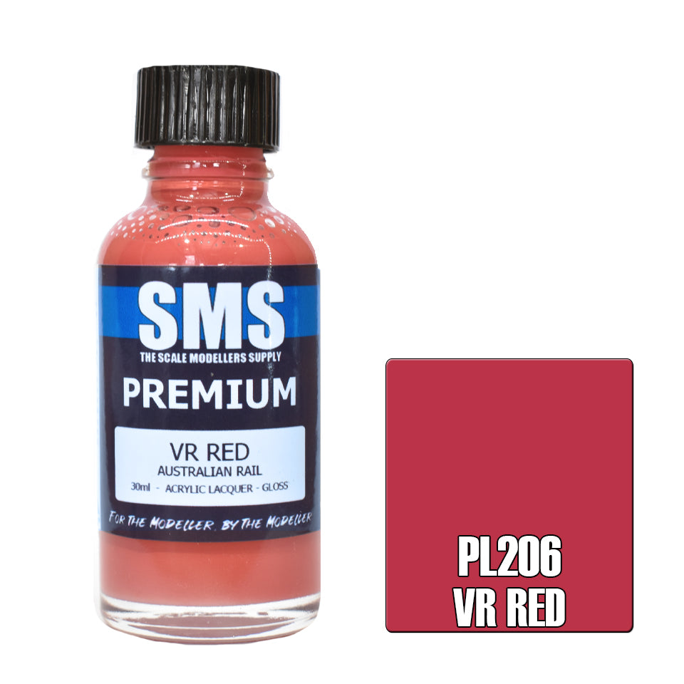 AIR BRUSH PAINT 30ML PREMIUM VR RED ACRYLIC LACQUER SCALE MODELLERS SUPPLY