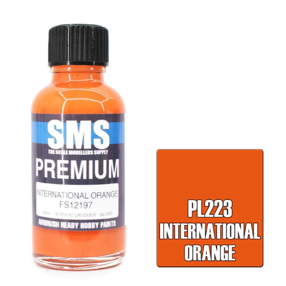 AIR BRUSH PAINT 30ML PREMIUM INTERNATIONAL ORANGE ACRYLIC LACQUER