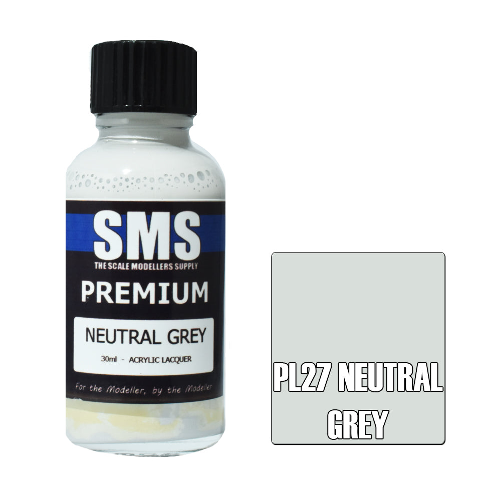 AIR BRUSH PAINT 30ML PREMIUM NEUTRAL GREY ACRYLIC LACQUER SCALE MODELLERS SUPPLY