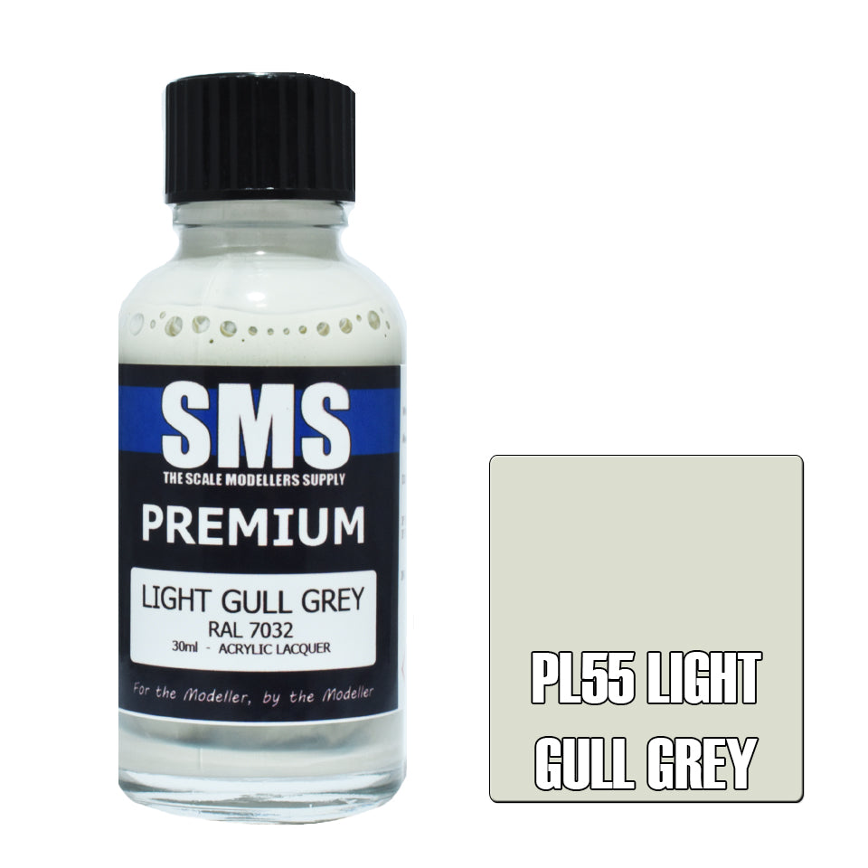AIR BRUSH PAINT 30ML PREMIUM LIGHT GULL GREY ACRYLIC LACQUER