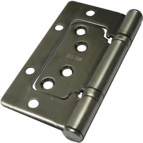 Flush hinge 101mm in stainless steel SS304, featuring ball bearings for smooth operation and a fixed pin design for easy installation.