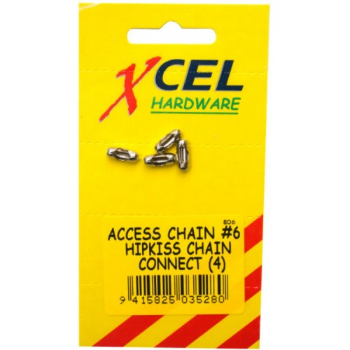 Hipkiss Chain Connect#6 in chrome on brass, designed for easy and secure connection of #6 ball chain for jewelry and crafts.