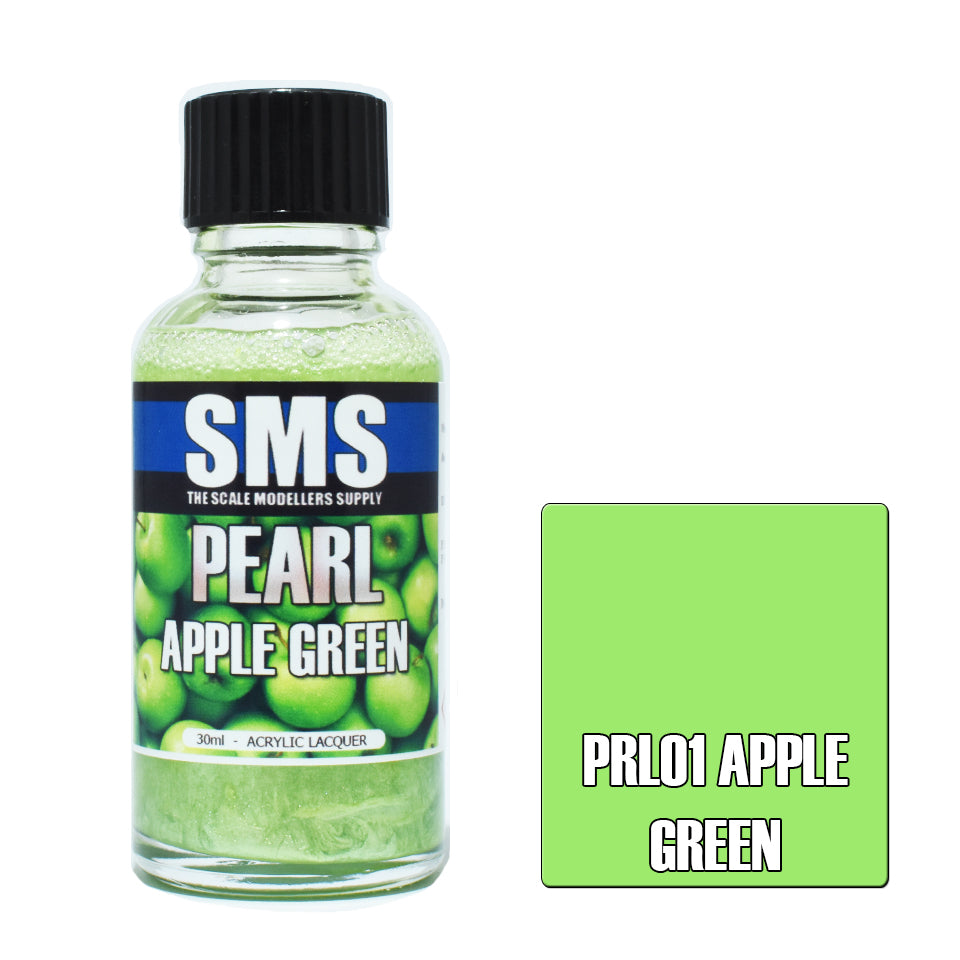 AIRBRUSH PAINT 30ML PEARL APPLE GREEN ACRYLIC LACQUER SCALE MODELLERS SUPPLY