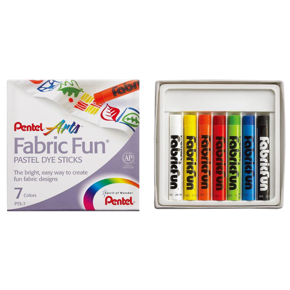 Pentel Fabric Fun Pastel Dye Sticks Assorted Pack 7