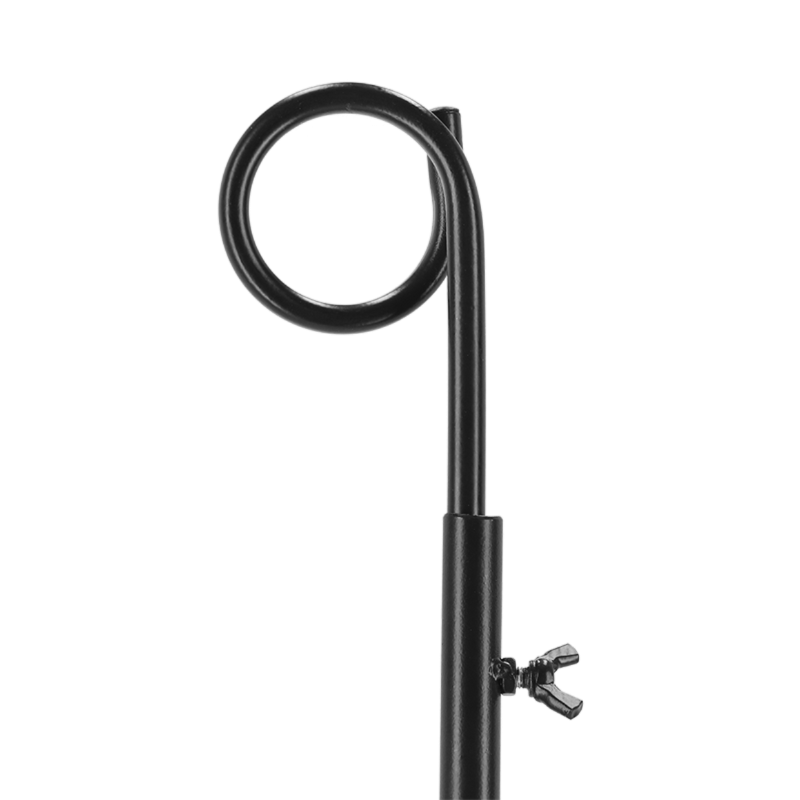 Height-adjustable steel festoon light holders (220cm) for versatile outdoor lighting; perfect for events and gatherings.