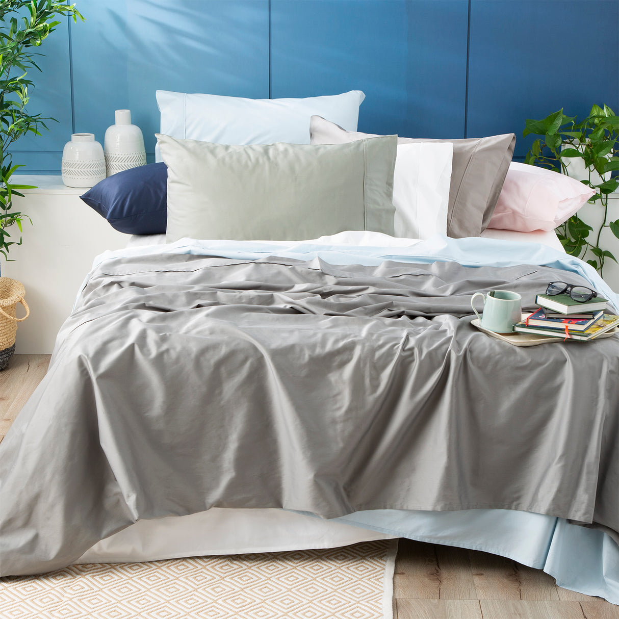 Park Avenue 500 Thread Count Bamboo Cotton sheet set Mega Queen Dove
