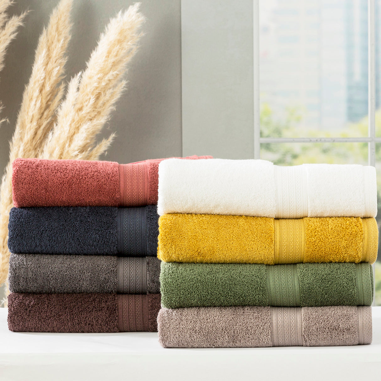 Renee Taylor Stella 650 GSM Super Soft Bamboo Cotton 4 Piece Bath Towel Jade