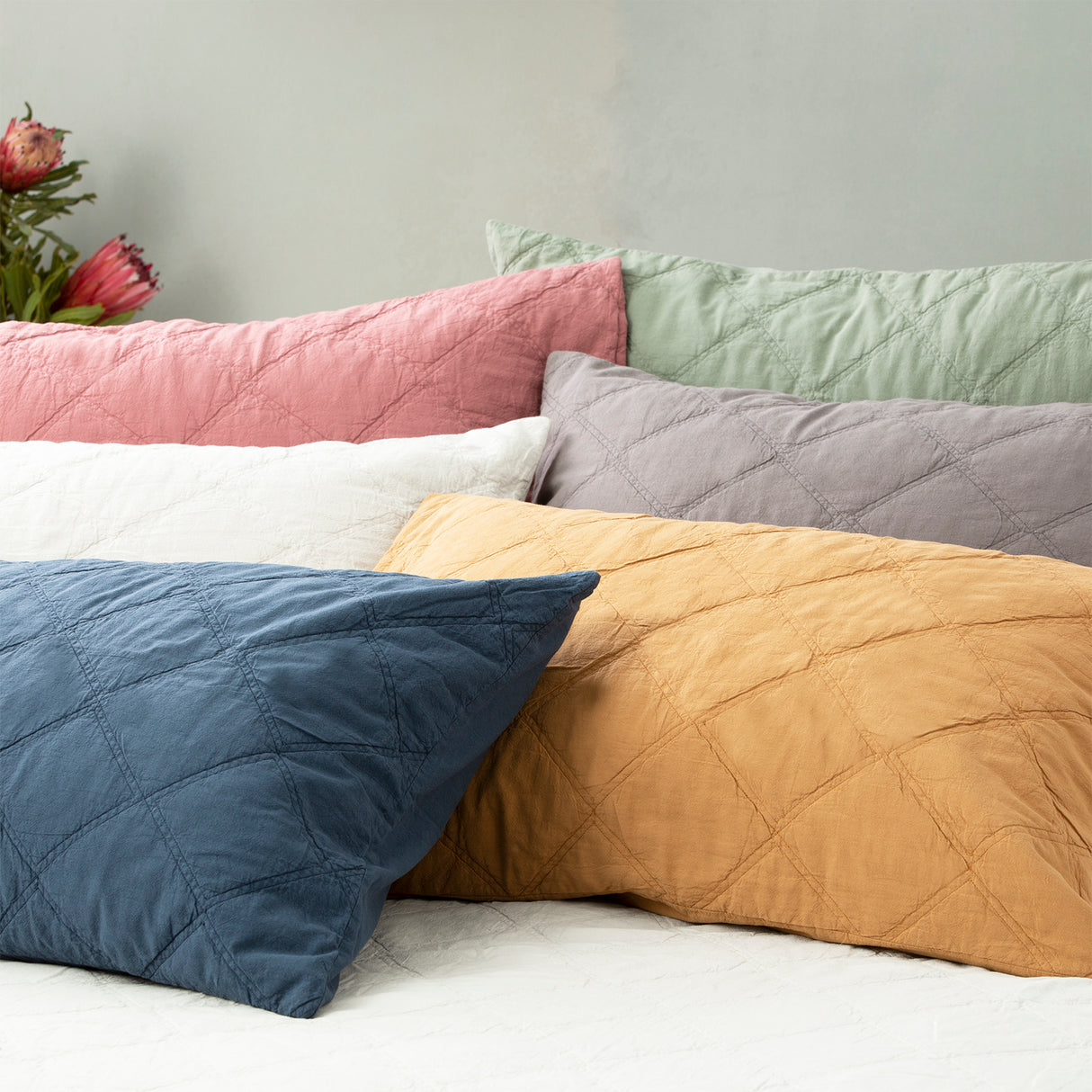 Attwood Vintage Stone Washed Cotton Quilted Coverlet set Super King Ink