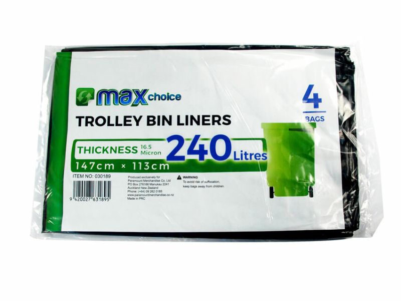 Wheelie Bin Liners 240L (96pcs)