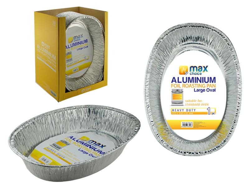 Foil Roaster Pan - Max Choice Large Oval 46.4cm (24 Units)