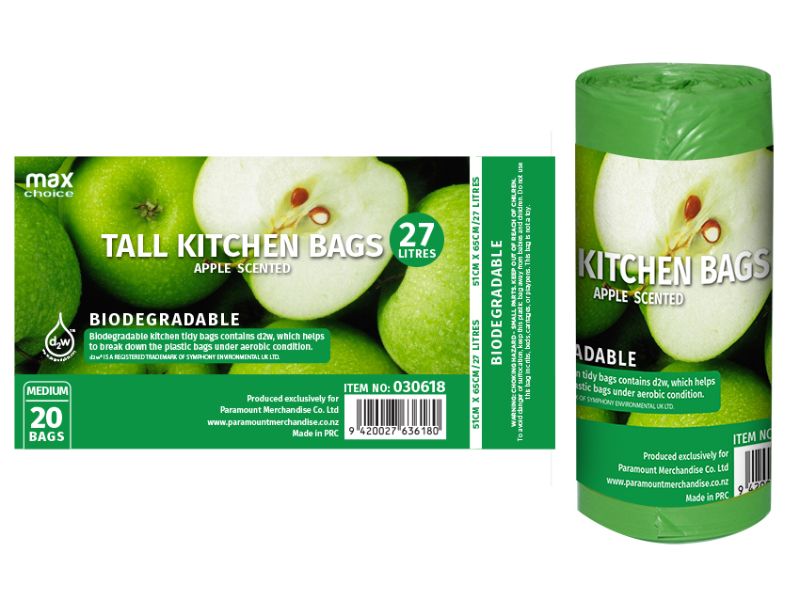 Biodegradable Kitchen Tidy Bag - MC 27L Apple Scented (24 Packs)