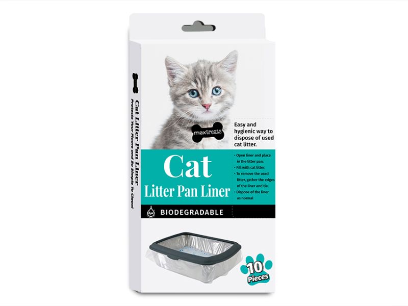 Biodegradable cat litter liner bags in a 24-pack offer eco-friendly, leak-proof cleanup for your pet's litter box.