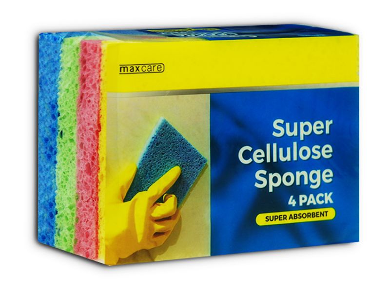 Thick cellulose sponges, 15cm, highly absorbent, eco-friendly, perfect for kitchen, bathroom, and laundry cleaning tasks.