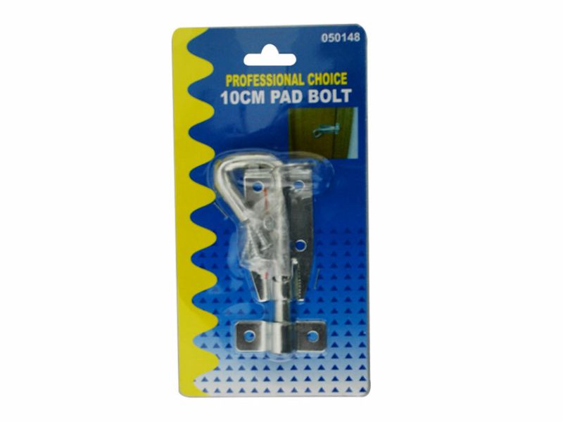 Set of 12 sturdy 10cm pad bolts for secure fastening and closure in various applications.