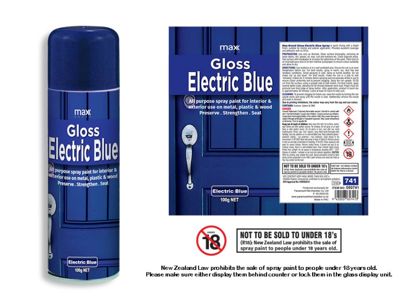 All Surface Spray Paint - Max Blue 100ml #741 (Set of 12)