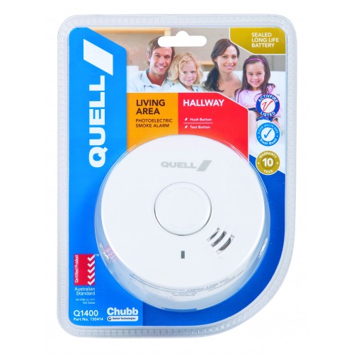 Smoke Alarm Quell Photo 10 Year Bathush Button