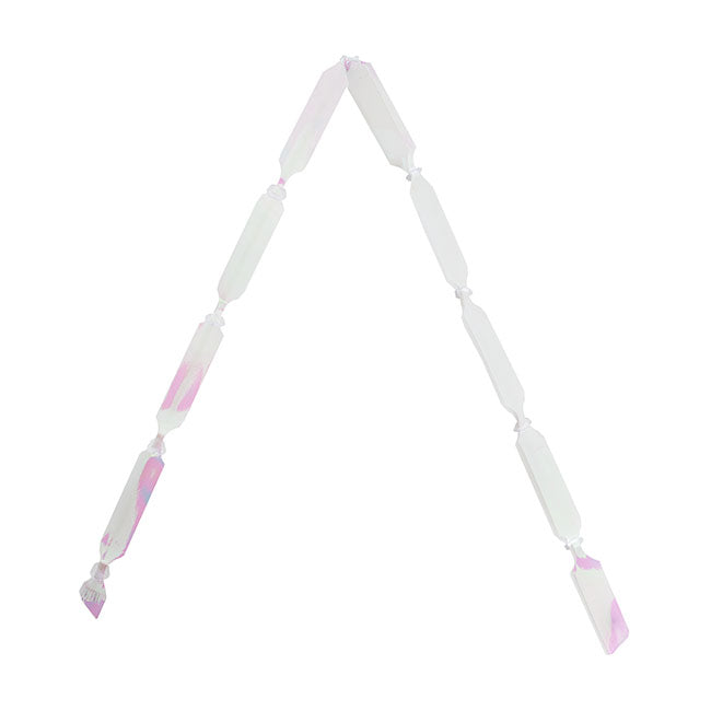 Ribbon Pull Bow Pom Pom Irridescent White