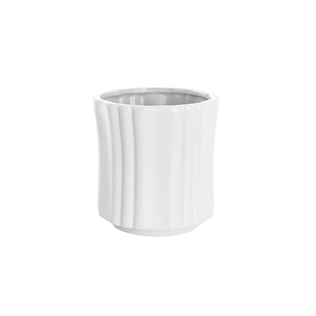 Ceramic Florence Vase Matte White 15Dx15cmH.