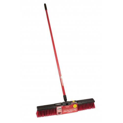 Heavy-duty 60cm outdoor broom with steel handle, designed for efficient cleaning of garden waste and debris.