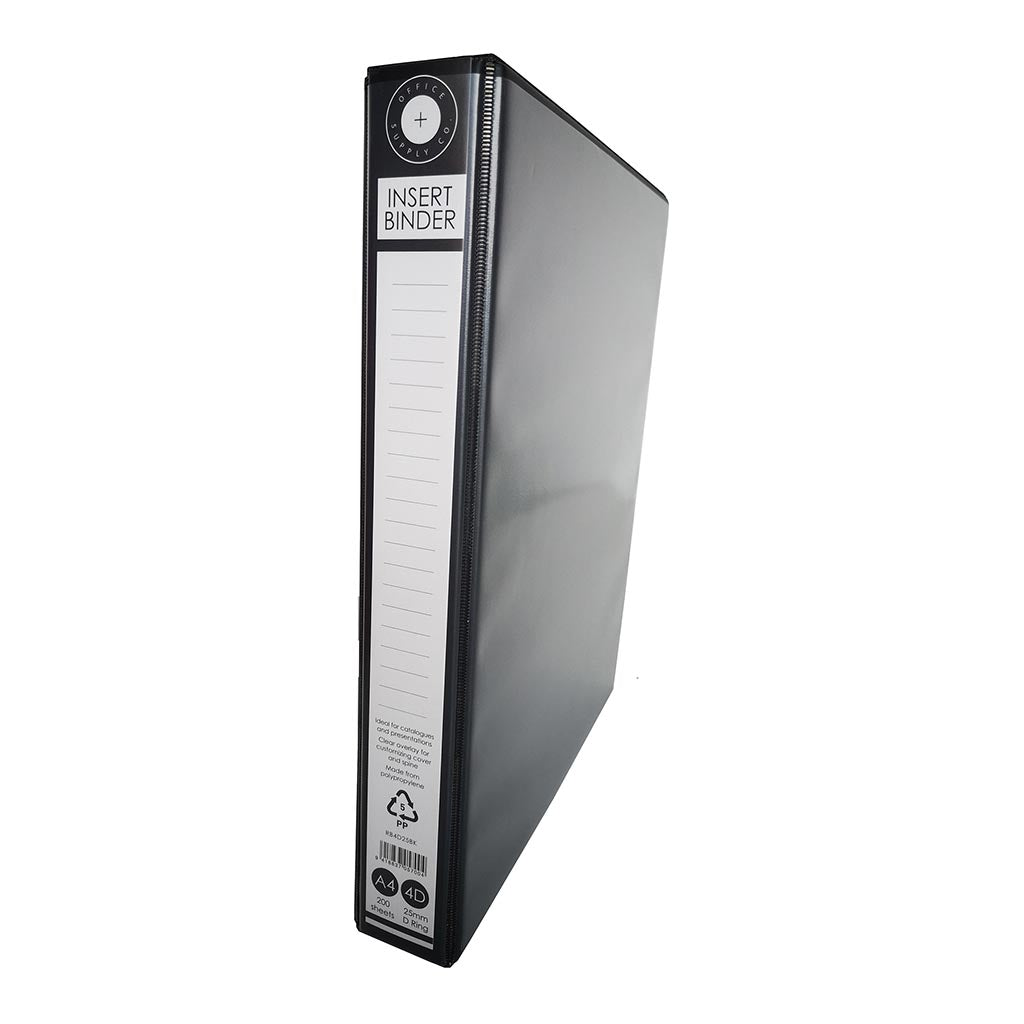 OSC Insert Binder A4 4D 25mm Black