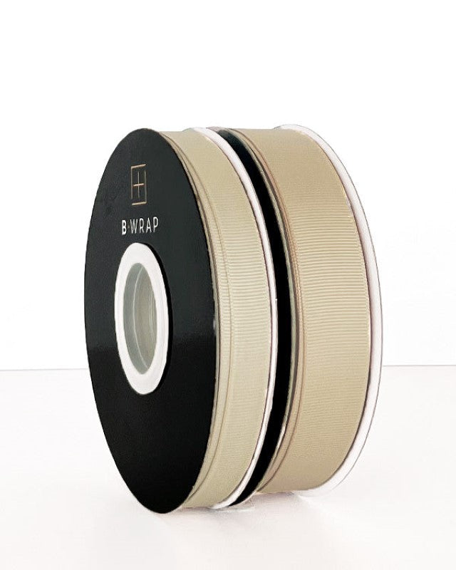 Brown grosgrain ribbon, 22mm wide and 30 meters long, perfect for crafts and gift wrapping.