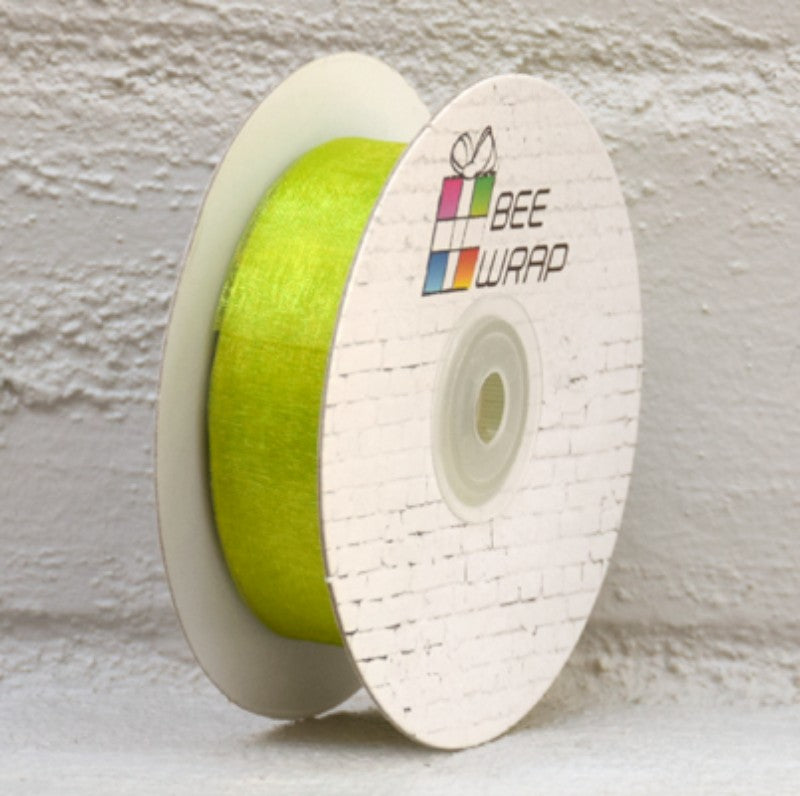 Organza Ribbon - 25mm x 50mtrs LIME