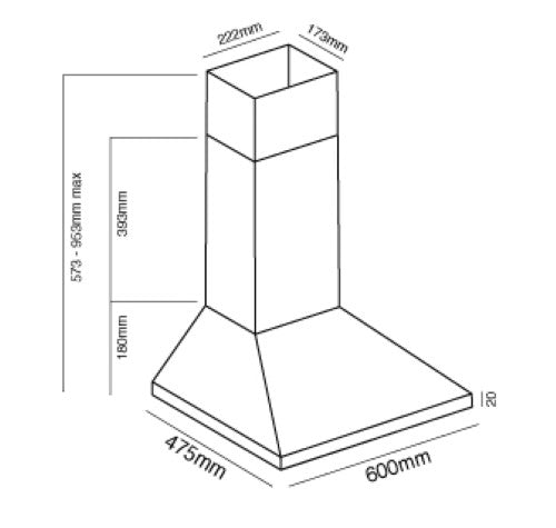 Parmco - STYLELINE CANOPY - 600MM 500M3H (WHITE)
