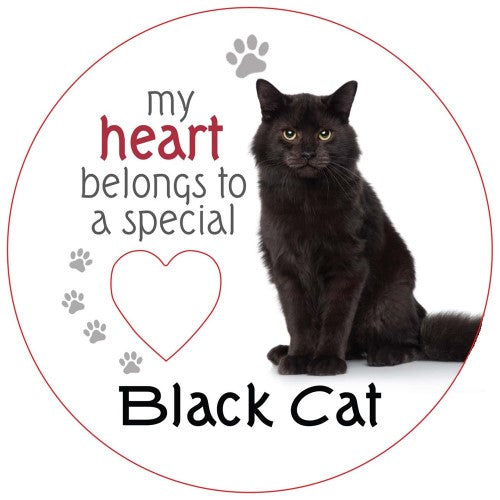 Black Cat Piece of My Heart Magnet (Set of 2)