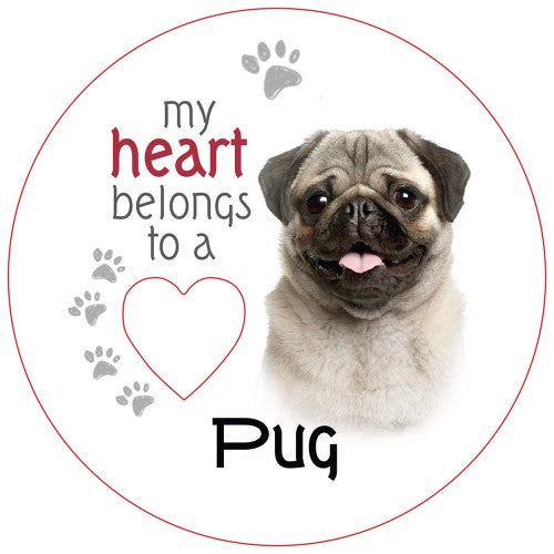 Pug Piece of My Heart Magnet (Set of 2)