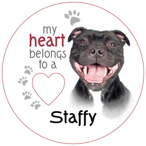 Staffy Piece of My Heart Magnet (Set of 2)