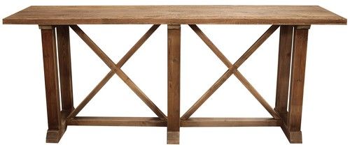 Console Table - Double X - Reclaimed Oak Top / Old Pine