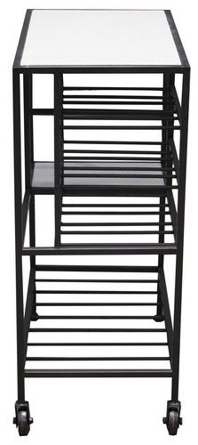 Wine Trolley - Marble / Steel
