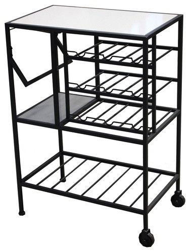 Wine Trolley - Marble / Steel