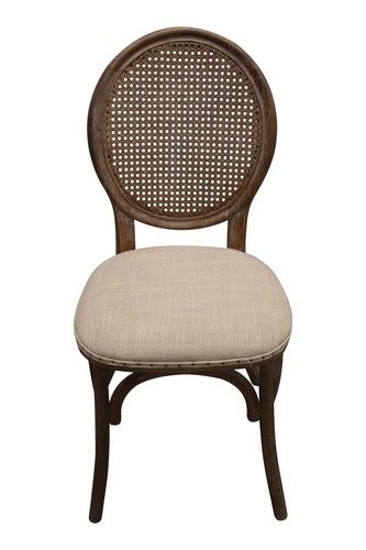 Dining Chair Heritage - Burnt Oak with Natural Linen Seat