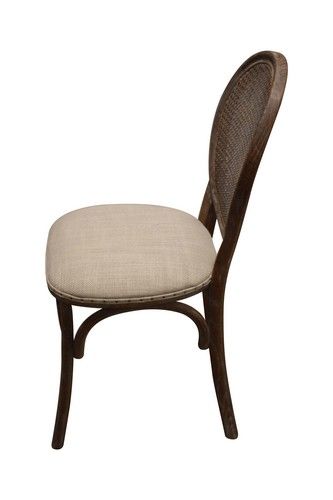Dining Chair Heritage - Burnt Oak with Natural Linen Seat