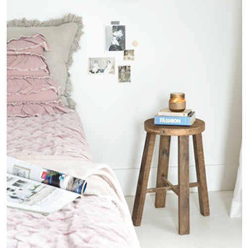 Teak Round Stool - Natural (45cm)
