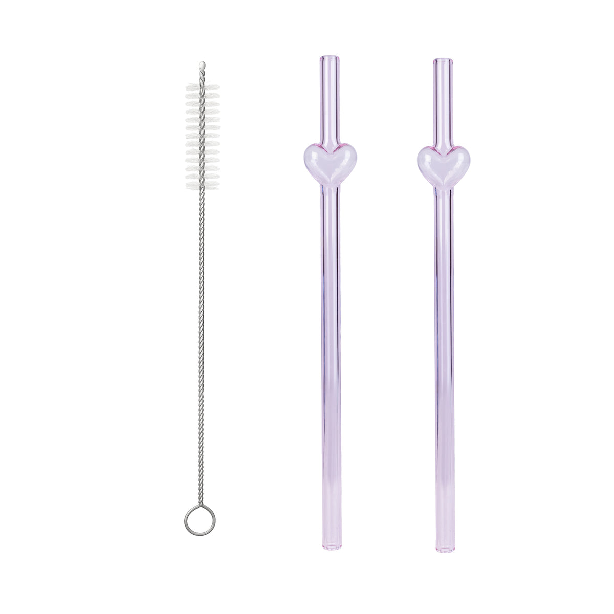Heart Shaped Reusable Glass Straw - Eco-to-Go - Pack of 3